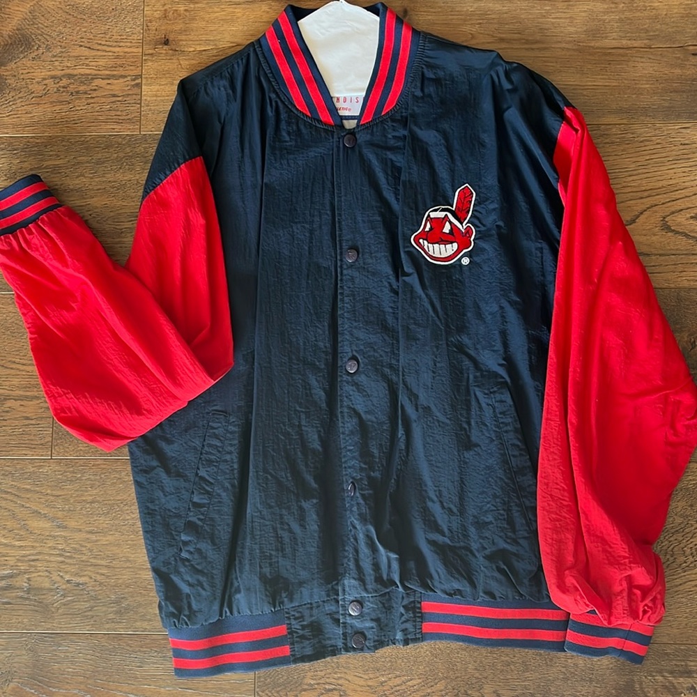 Cleveland Indians Chief wahoo vintage windbreaker jacket like new